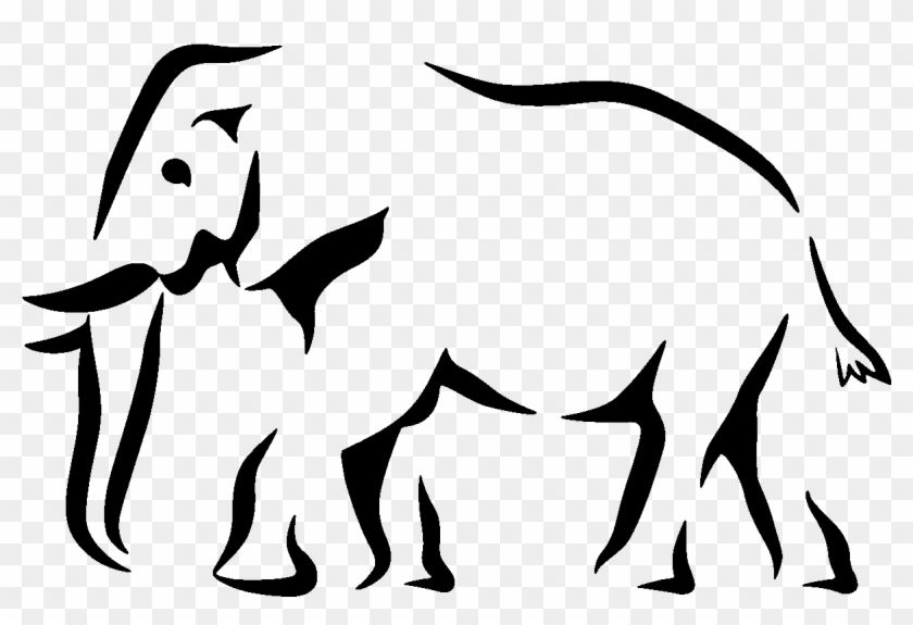 Download Elephant Silhouette Stencil Dessin Elephant Stylise Hd Png Download 1201x765 1977479 Pngfind