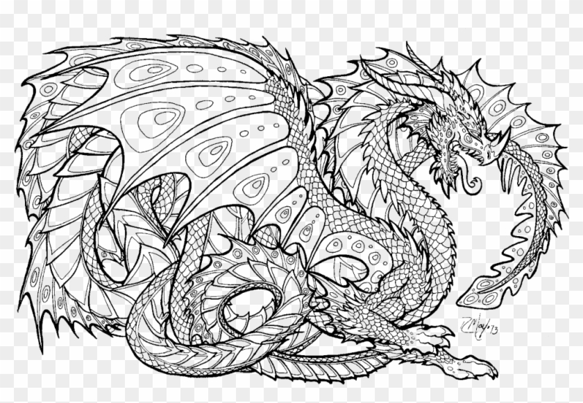 Free Printable Coloring Pages For Adults Advanced Dragons8 - Mythical
