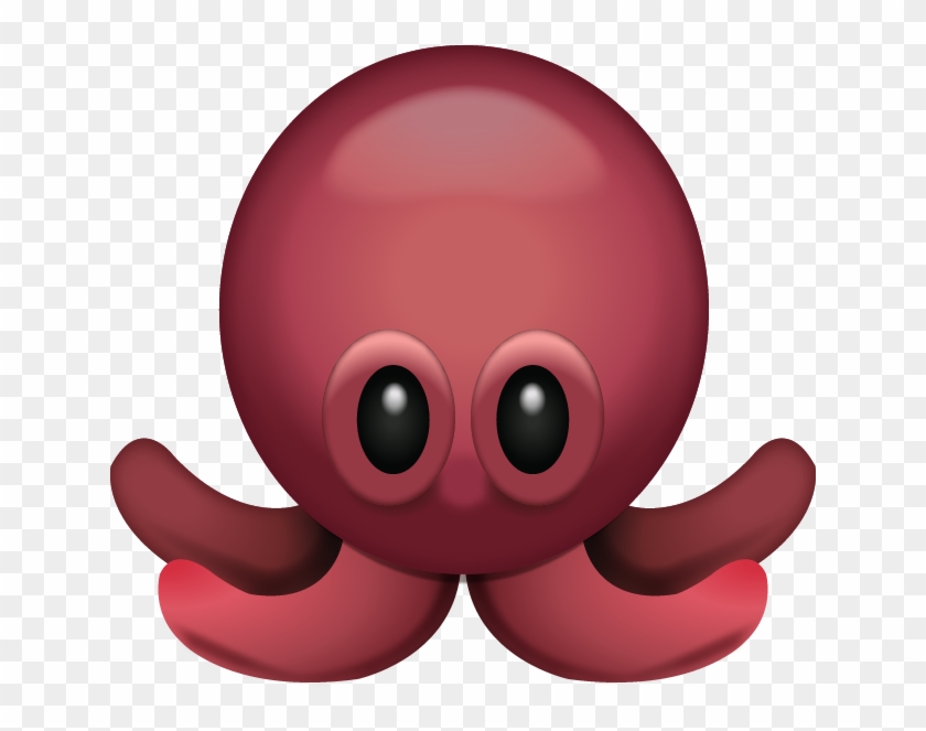 This Sweet Red Octopus Has Long Legs And Two Big Eyes - Octopus Emoji