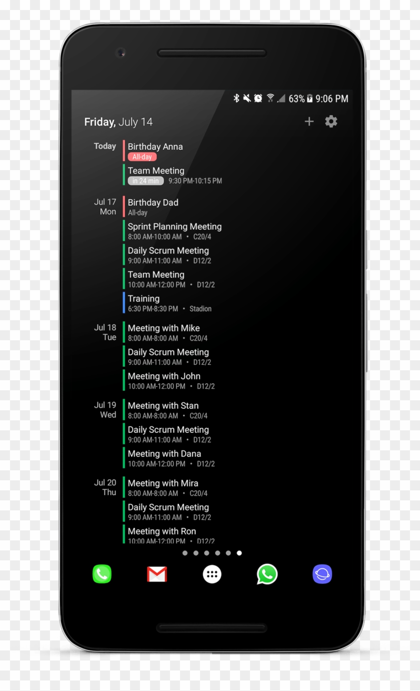 Transparent Calendar Widget Android Smartphone, HD Png Download