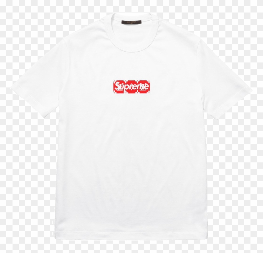 Louis Vuitton X Supreme Box Logo Tee White - Active Shirt, HD Png Download  - 1024x768(#2050531) - PngFind