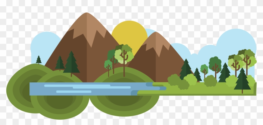 mountain and water clipart