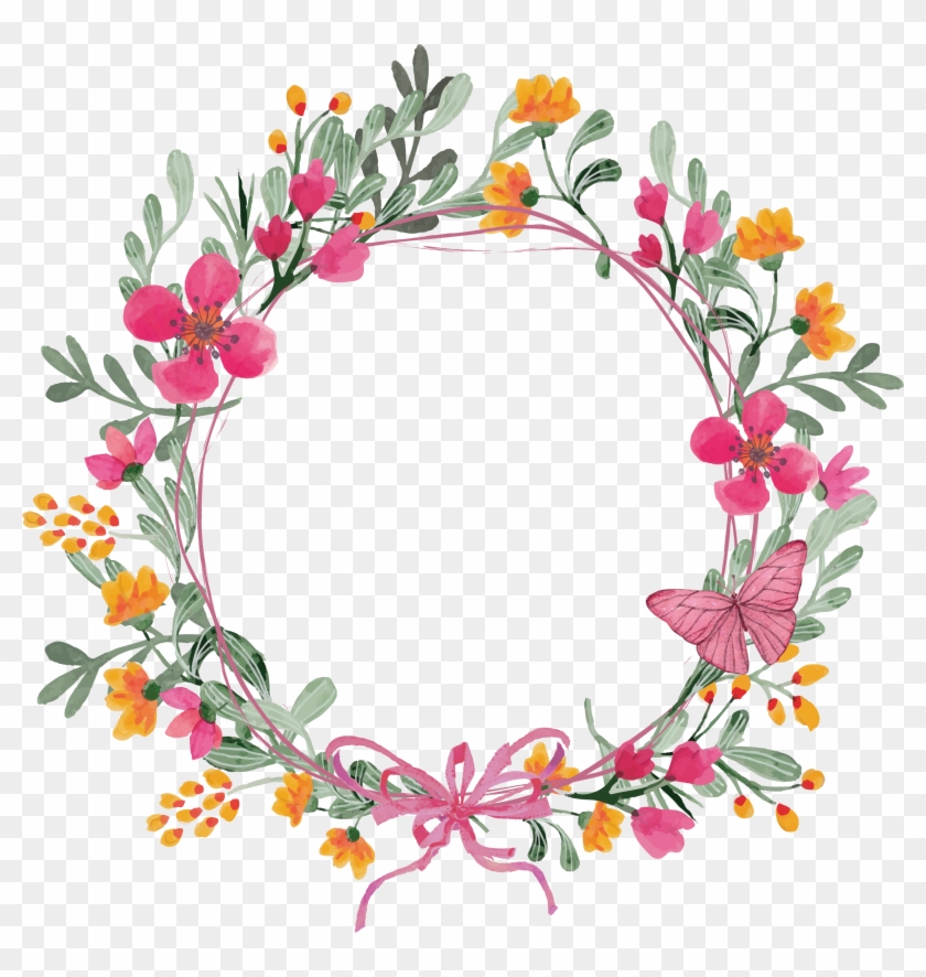 Download Pink Butterfly Wreath 2786 2808 Transprent Png Free Transparent Background Floral Wreath Png Download 2786x2808 2113875 Pngfind
