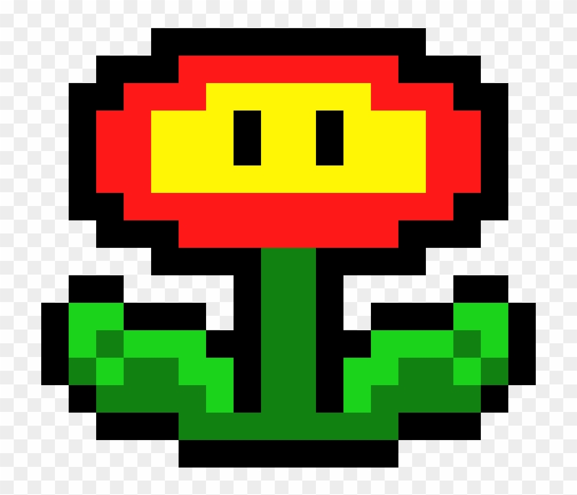 Super Mario Bros - Fire Flower Pixel Art, HD Png Download - 721x641 ...