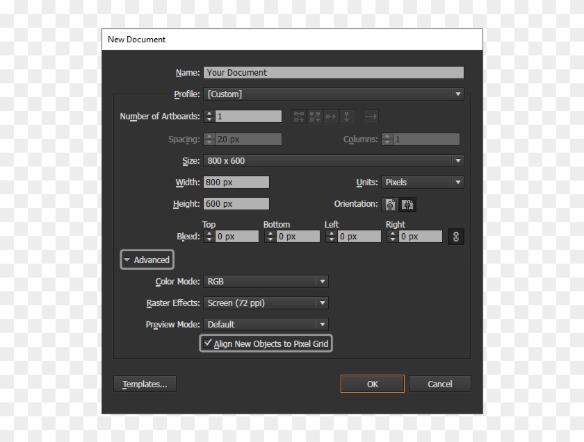 7 Setting Up A New Document Illustrator Align To Pixel Grid Hd Png Download 700x560 2197841 Pngfind