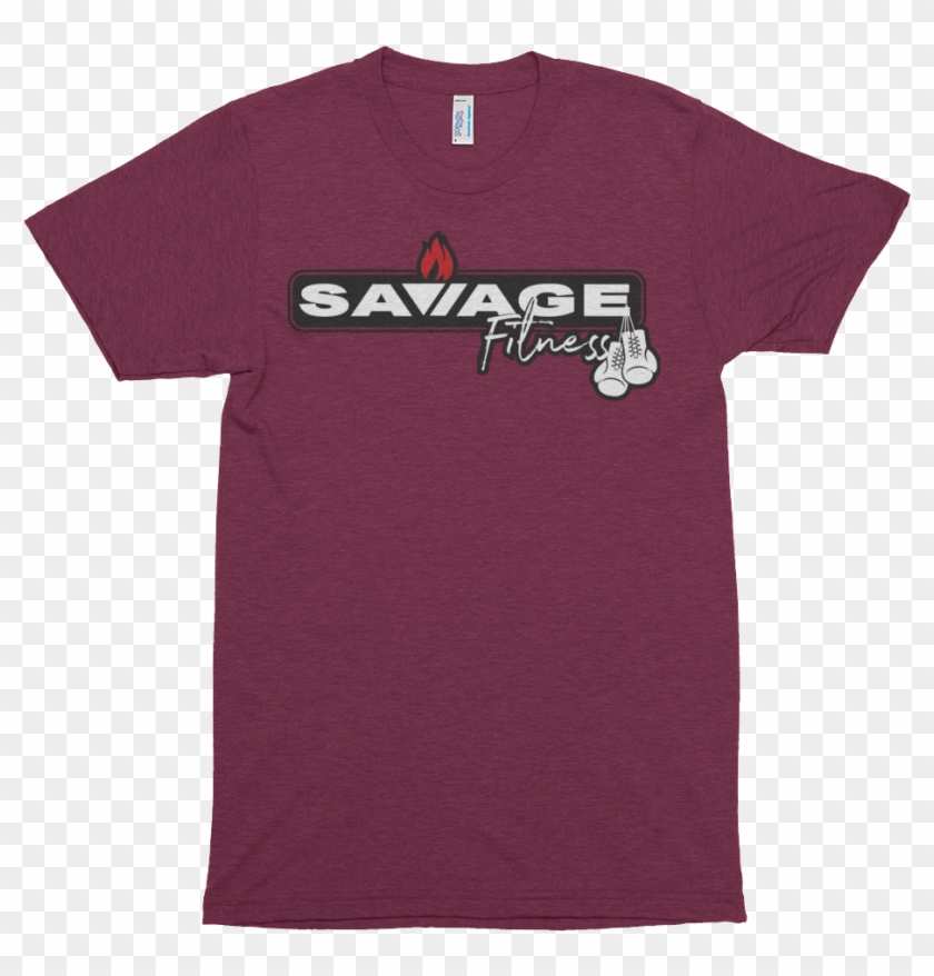 Savage Fit Box Horz Logo Mockup Front Flat Tri Cranberry - Active Shirt ...