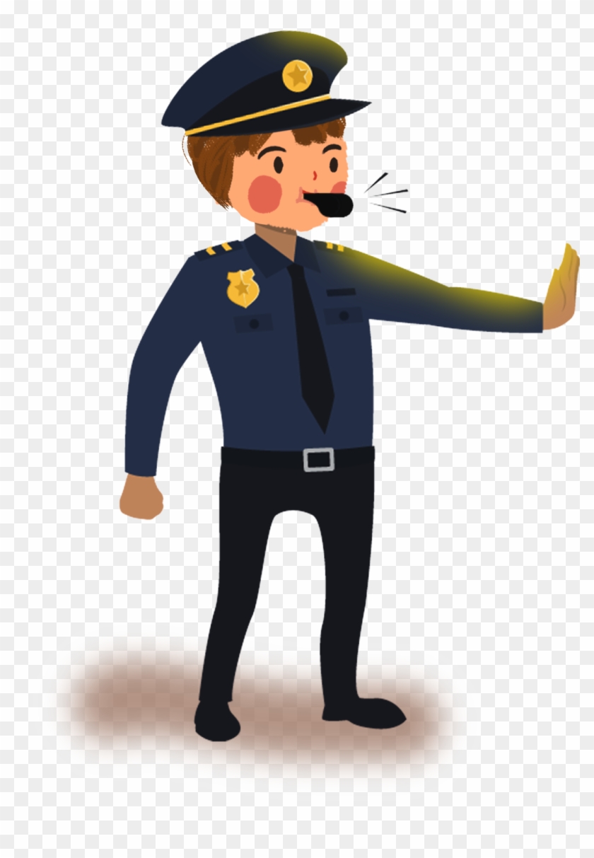 Cartoon Hand Drawn Illustration Police Png And Psd, Transparent Png