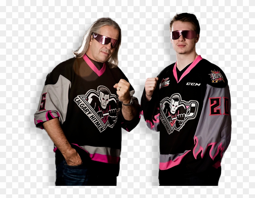 bret hart hockey jersey