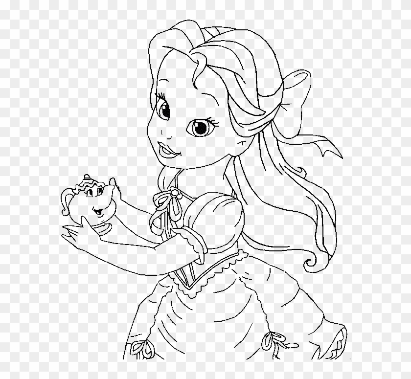 Baby Princess Belle Coloring Page Kids Coloring Pages