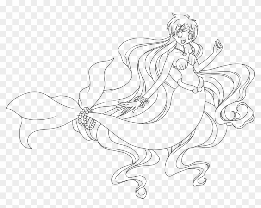 realistic anime mermaid coloring pages mermaid melody line art hd png download 900x675 2458407 pngfind