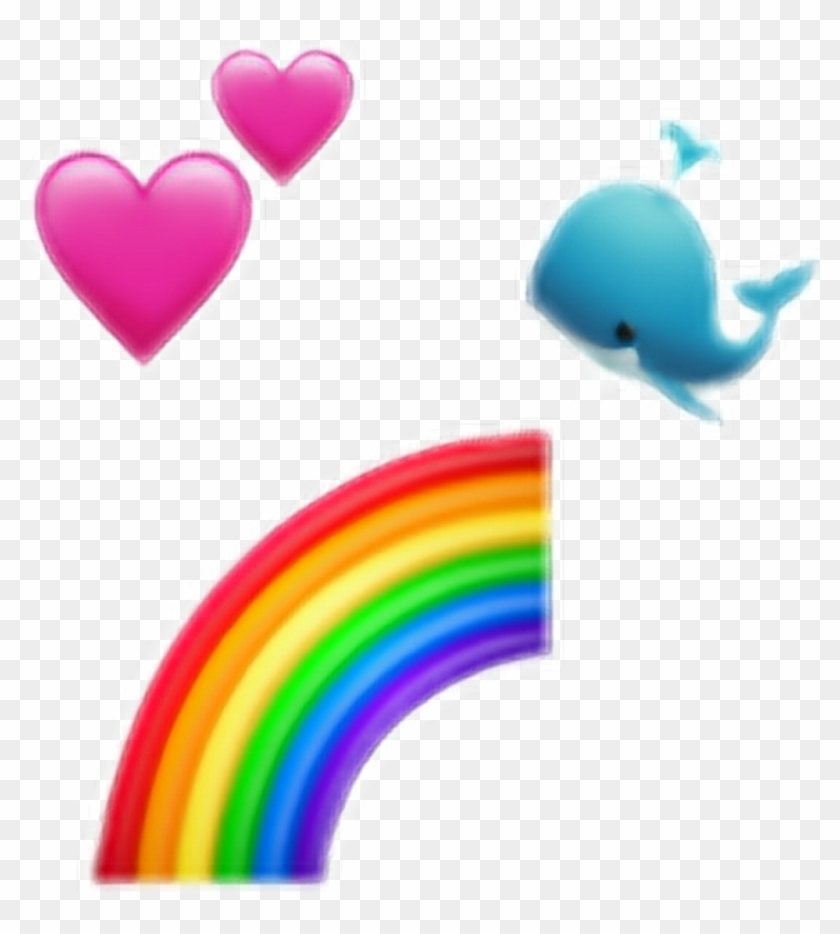 Yuppo Blauwal Heart Rainbow Emoji Sticker Iphone 虹 絵文字 Hd Png Download 1024x1091 Pngfind