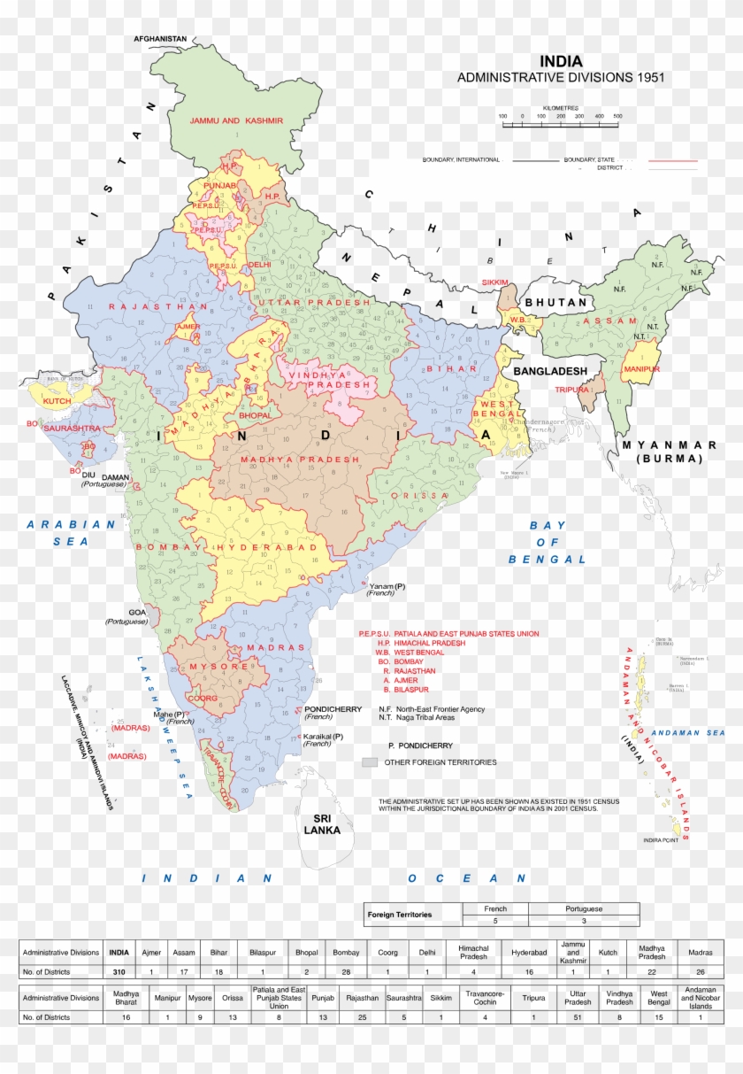 India Map In 1950 Svg Mapping State India - Indian States In 1950, Hd Png Download -  2000X2792(#2512538) - Pngfind