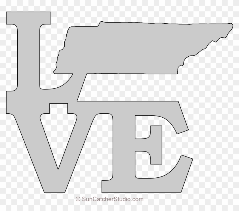 Tennessee Love Map Outline Scroll Saw Pattern Shape - Employee Owned ...