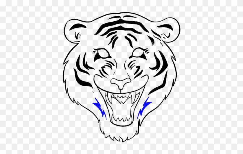 Tiger Face Coloring Page  Easy Drawing Guides