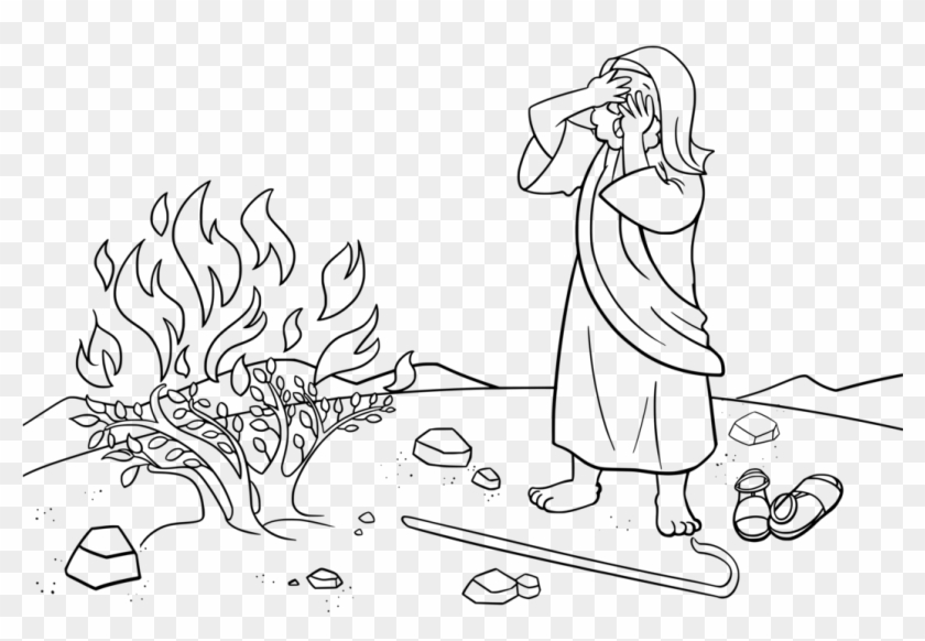 Download Moses And The Burning Bush Bible Coloring Book Child Bible Coloring Pages Moses Burning Bush Hd Png Download 1061x750 2543733 Pngfind
