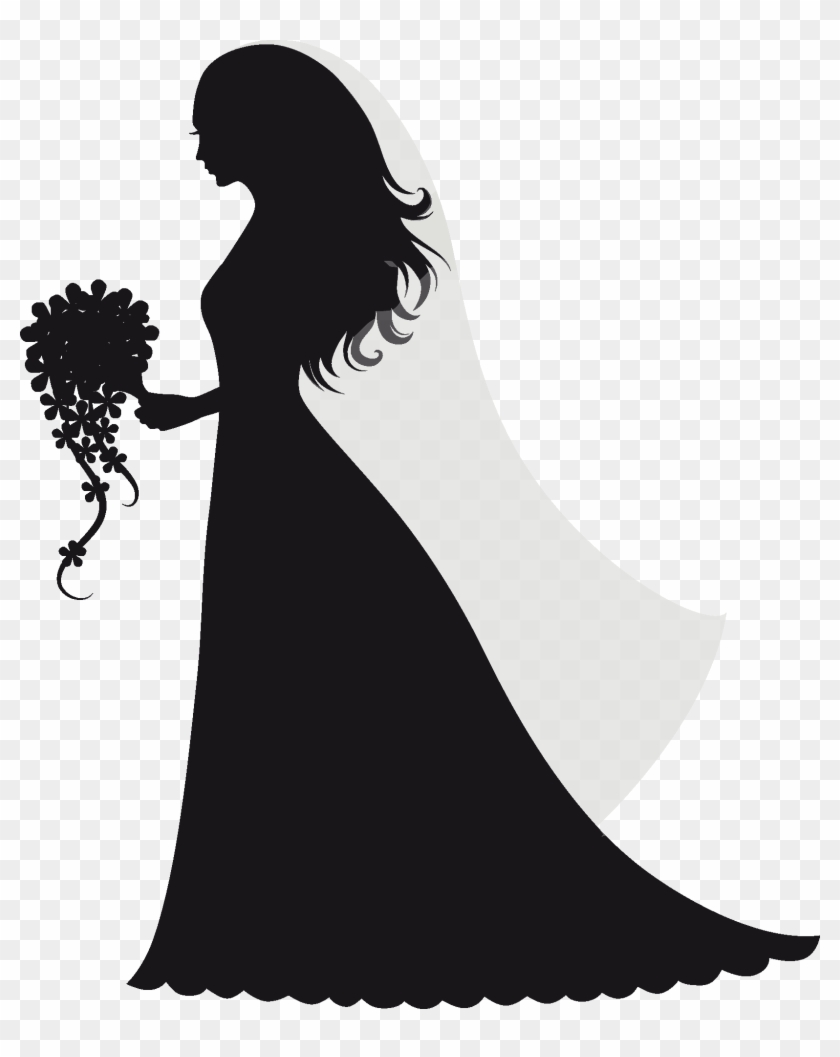 Download Personalized Bride Groom With Their Child Silhouette Bridal Shower Bride Silhouette Hd Png Download 1637x1983 2607003 Pngfind