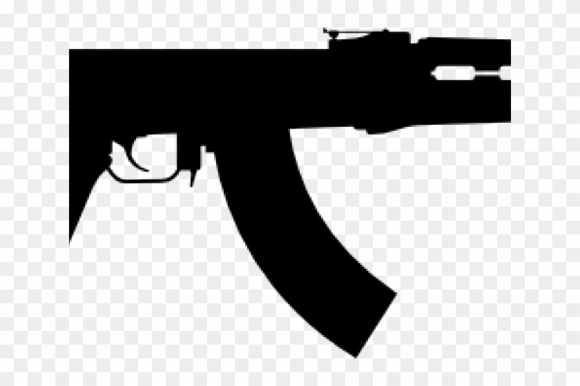 Download Rifle Clipart Ak47 - Ak 47 Silhouette, HD Png Download - 640x480(#2626919) - PngFind