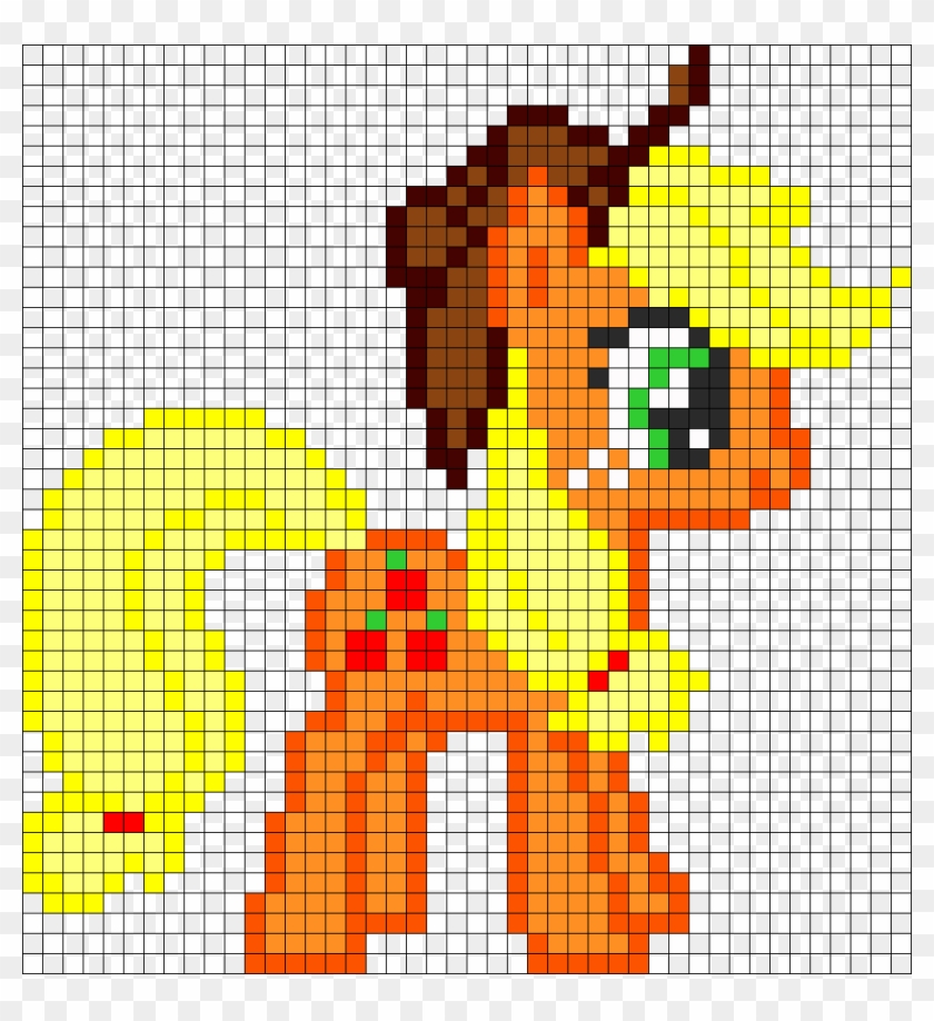 Applejack My Little Pony Perler Bead Pattern / Bead - Applejack Pixel