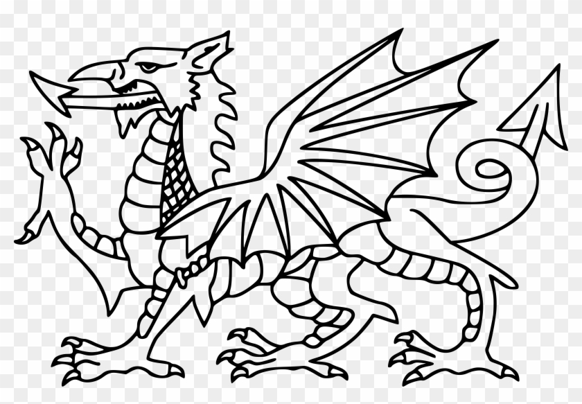 Download Outline Vector Dragon - St Davids Day Colouring, HD Png ...