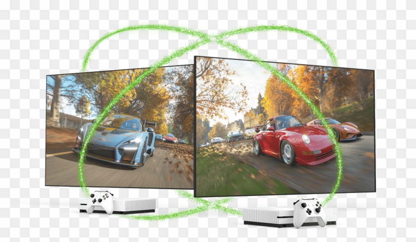 Two Television Screens Displaying Forza Horizon 4 Toyota Mr2 Hd Png Download 1600x872 Pngfind