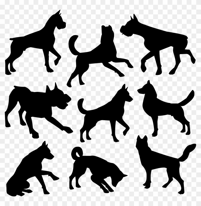 Download This Free Icons Png Design Of Nine Dogs Silhouettes Free Dog Silhouette Png Transparent Png 2354x2298 2723639 Pngfind