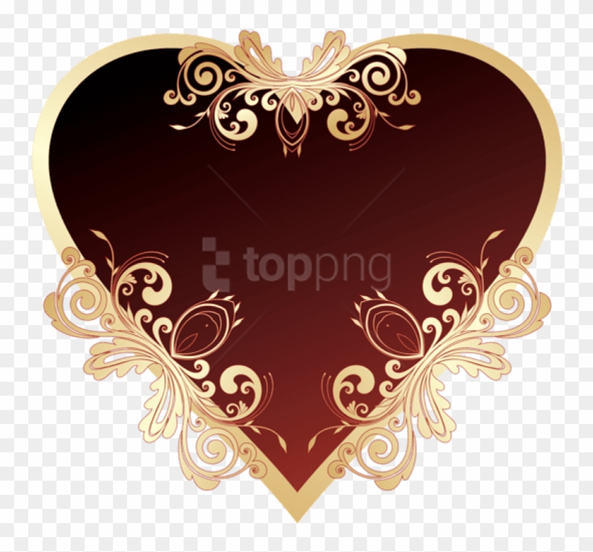 Free Png Dark Red Heart With Decorations Png - Portable Network ...