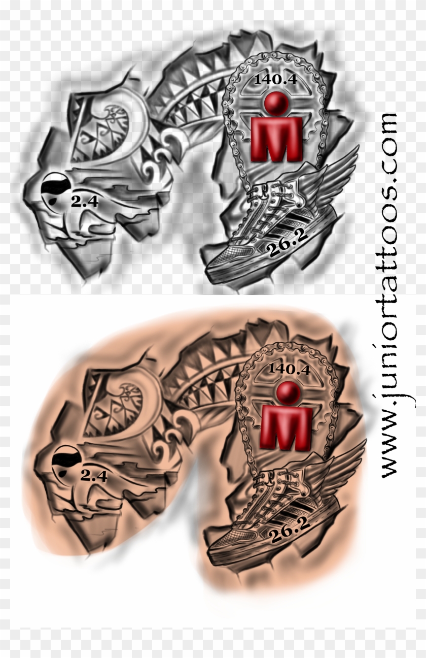 Inron Man Triathlon Half Sleeve Tattoo Emblem Hd Png Download 2778x4154 2739002 Pngfind