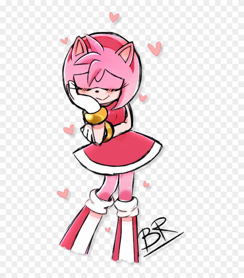 Amy Rose peace sign 9, Sonic the hedgehog, clipart image, png for printer