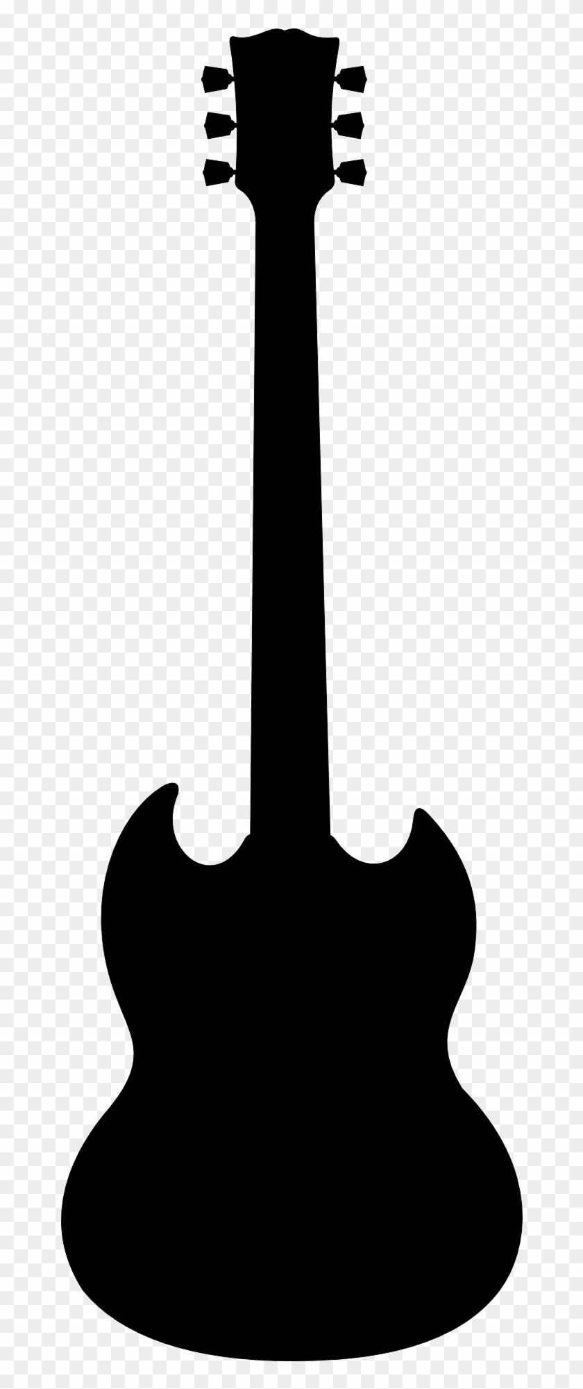 Silhouette Of Gibson Guitar - Black Guitar Clipart, HD Png Download ...