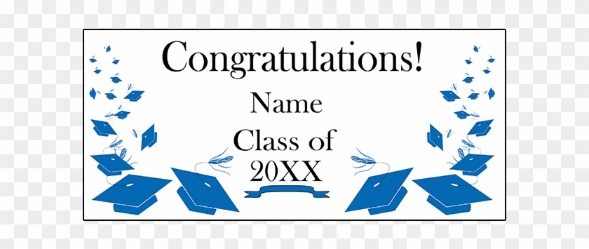 Personalized Blue Mortarboard Banner Party Supplies Graphic Design Hd Png Download 630x630 Pngfind