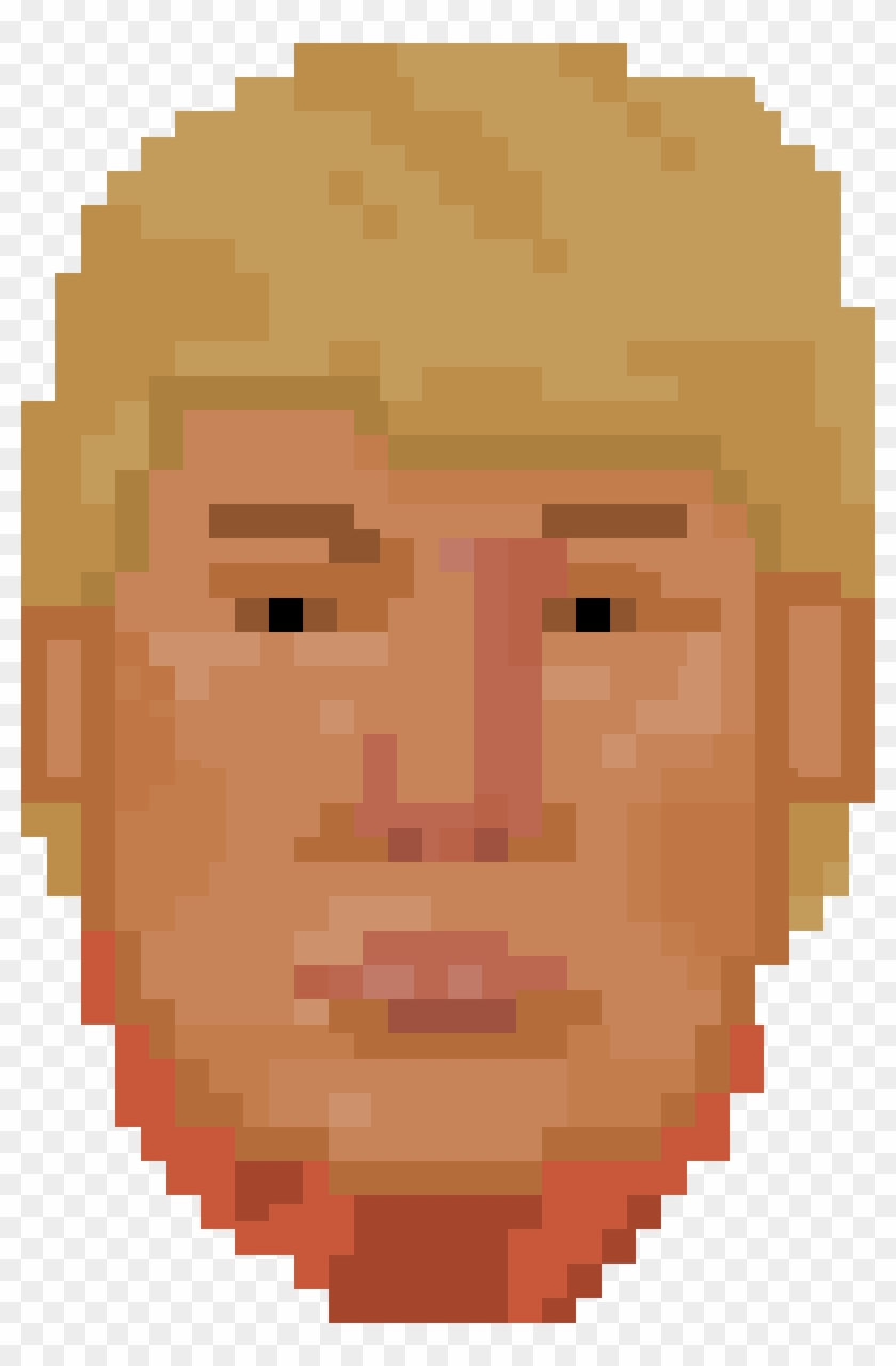 Donald Trump - Donald Trump Face Pixel Art, HD Png Download - 800x1200