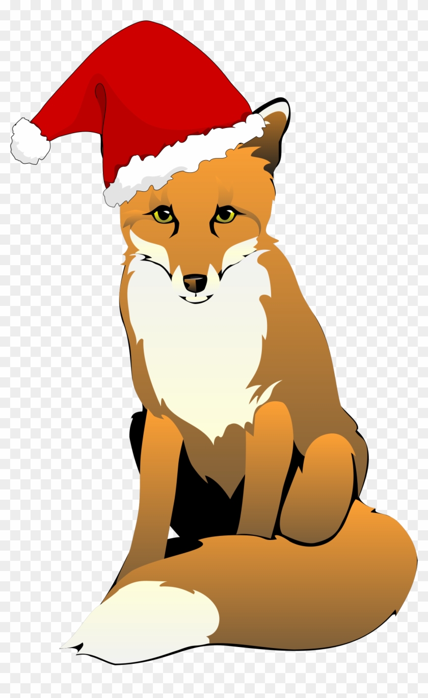 This Free Icons Png Design Of Fox Wearing Santa Hat, Transparent Png ...