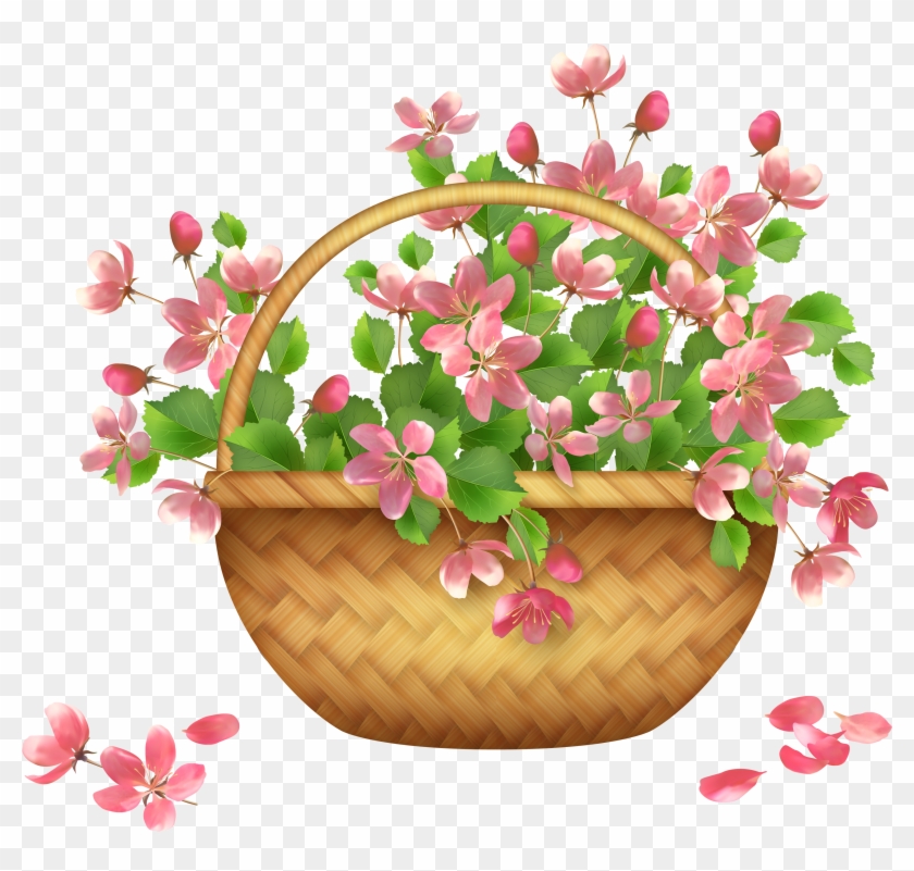 Spring Flower Basket Png Clipart Spring Flower Basket Png Transparent Png 3500x3143 305320 Pngfind