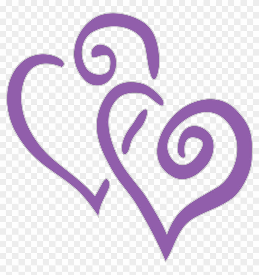 Hearts Double Purple Love Couple Hearts Clip Art Hd Png Download 14x19 Pngfind