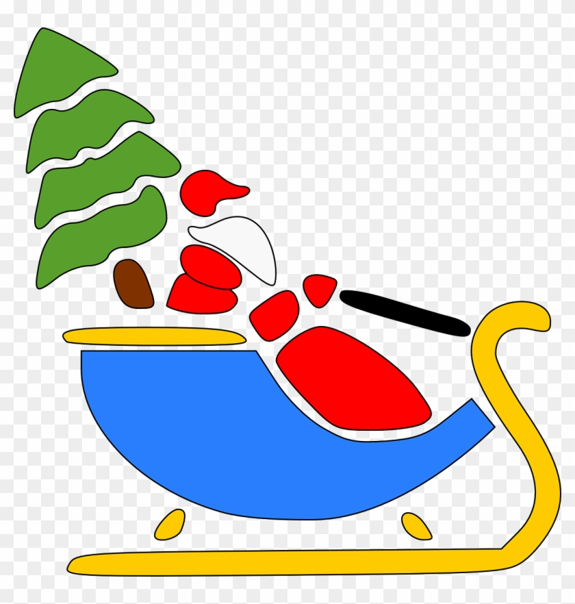 santa sleigh flying clipart png