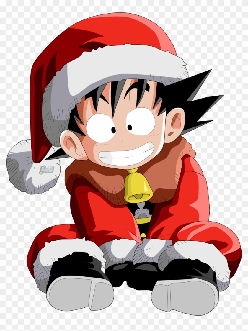 Dragon Ball all characters Christmas tree Png, Goku Christmas Png