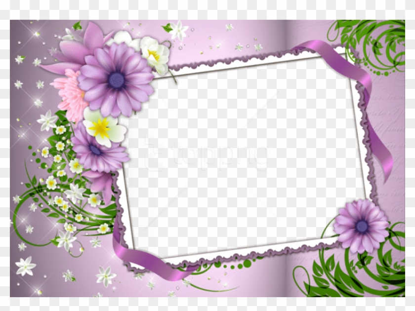 Free Png Violetphoto Frame With Flowers Background - Flower Frame Background  Design, Transparent Png - 850x598(#3156816) - PngFind