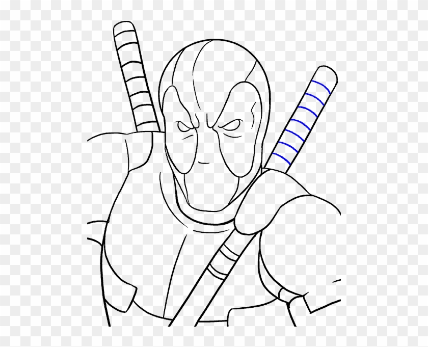 How To Draw - Deadpool Full Body Drawing Easy Step By Step, HD Png