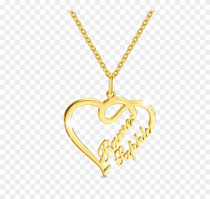 Couple Name Necklace Gold Png Download Pendant Transparent Png 4x718 Pngfind
