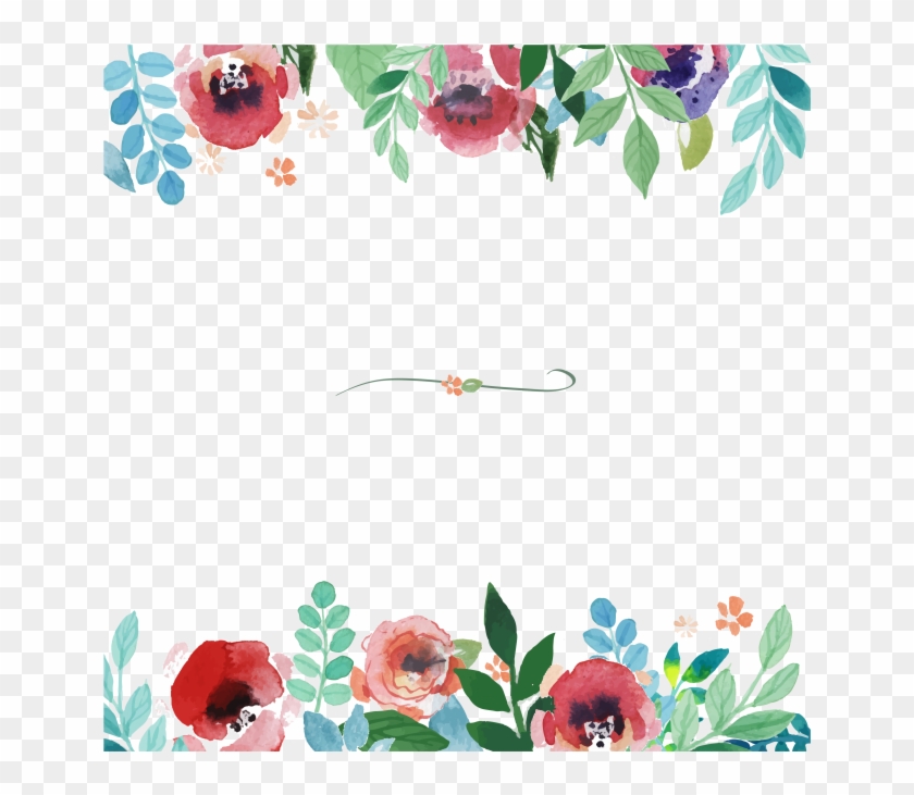 Watercolor Floral Borders - Vector Watercolor Floral Border, Hd Png Download - 866X650(#3267046) - Pngfind