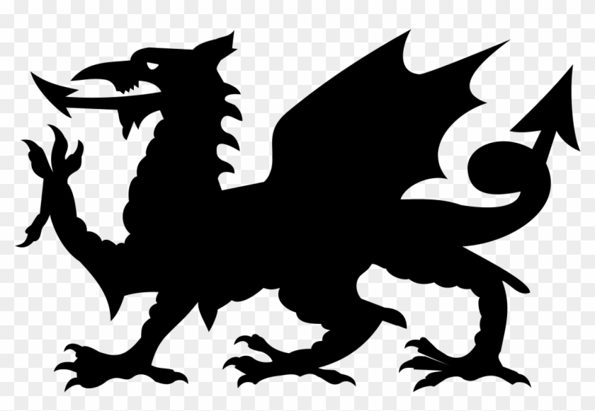Download File - Draig - Svg - Welsh Flag Black And White, HD Png ...
