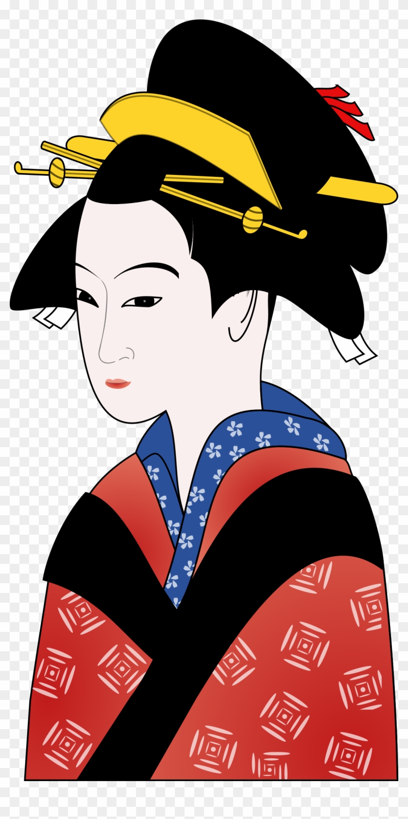 Geisha Clipart Japanese Character Wanita Jepang Vector  