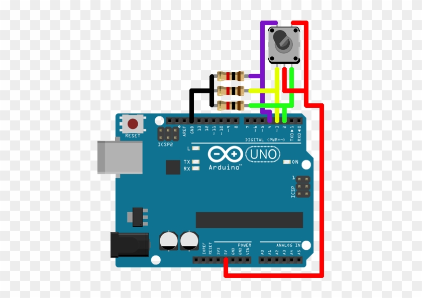 Arduino Uno - Rotary Encoder Connection Arduino, HD Png Download