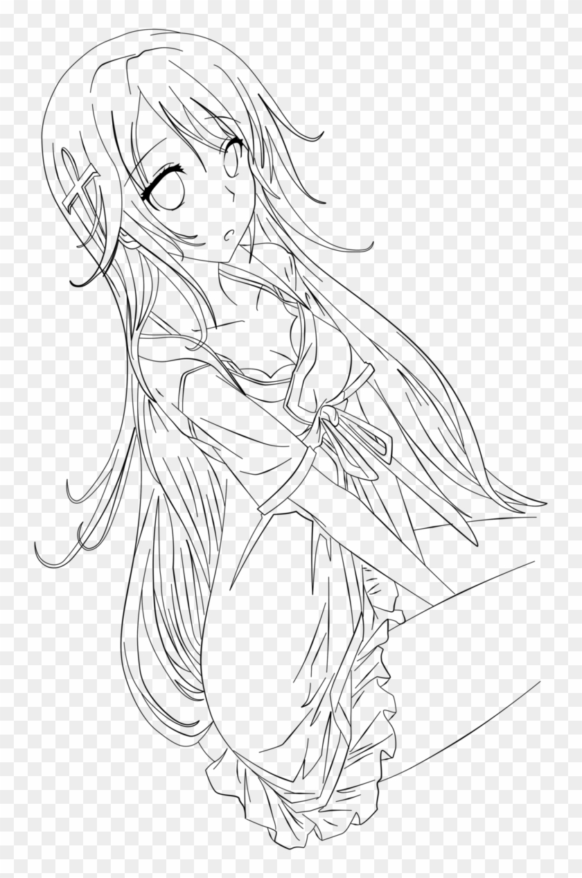 Cute Anime Girl Coloring Pages  Transparent Anime Line Art HD Png  Download  900x12003380148  PngFind