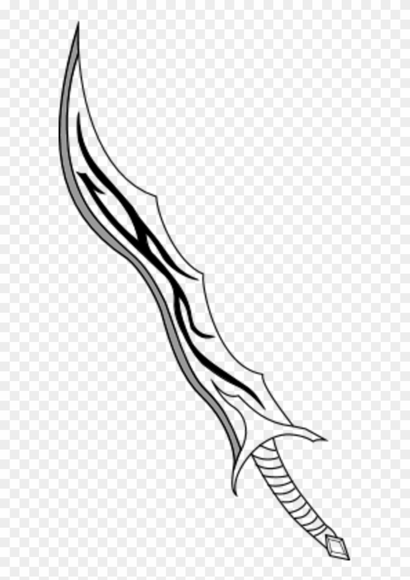 Curved Sword Or Dagger Vector Clip Art Hkc0xd Curved Sword Drawing Hd Png Download 600x1107 Pngfind