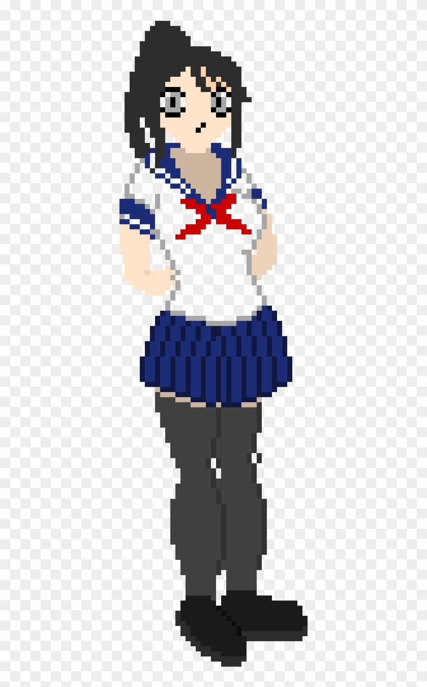 Ayano Aishi - Ayano Aishi Pixel Art, HD Png Download - 580x1300 ...