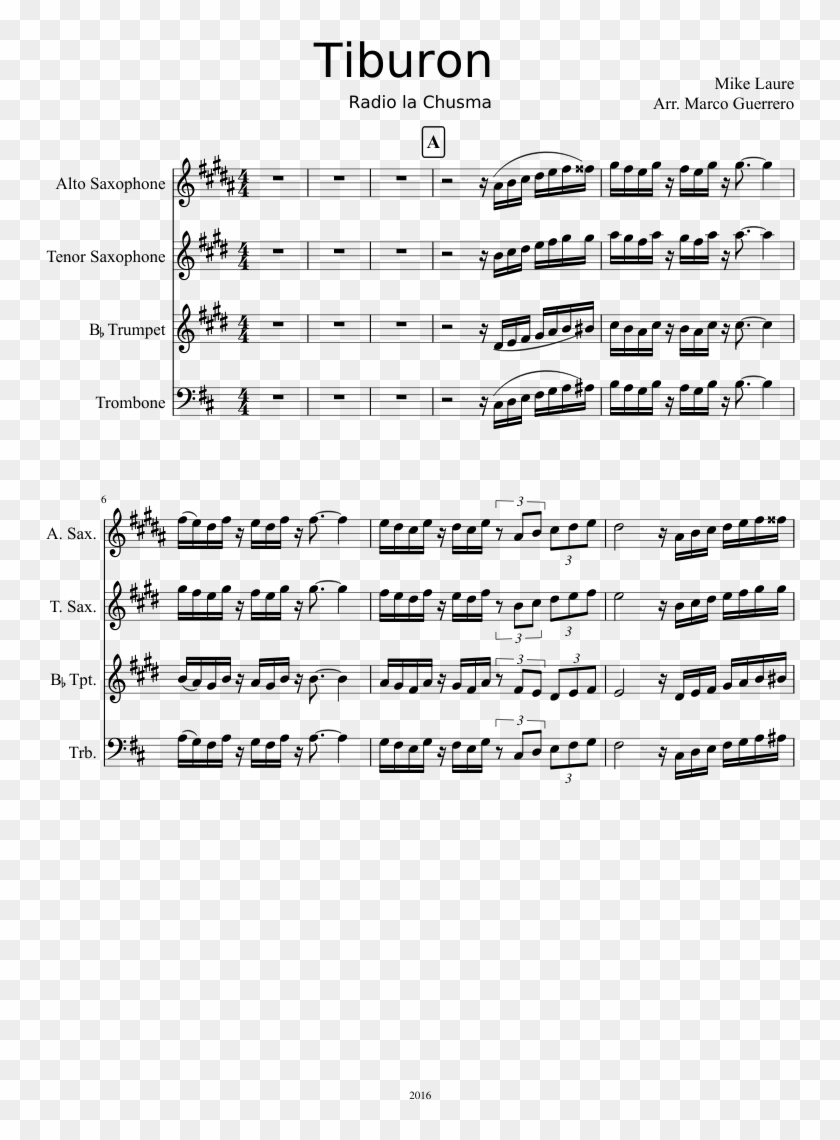 Tiburon Sheet Music Composed By Mike Laure Arr - Paint It Black Alto