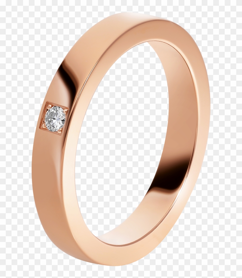 Marryme 18 Kt Rose Gold Wedding Band Set With A Diamond Marry Me Bulgari Hd Png Download 1800x1405 Pngfind