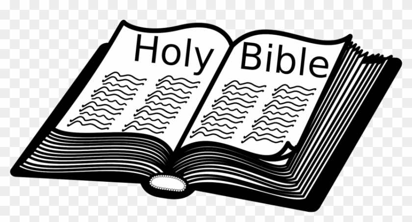 open bible clipart black and white
