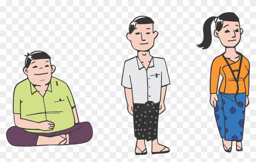 Young Burmese Youth Student Boy Girl Man Woman Burmese Girl Cartoon Hd Png Download 960x563 Pngfind
